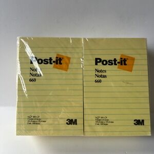3M Post-it Notes 660 Yellow Ruled 4x6 12 Pads 100 Sheets Per Pad 1200 Total